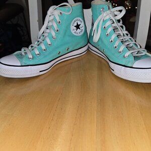 Turquoise Converse High Top Size 8.5 Womens